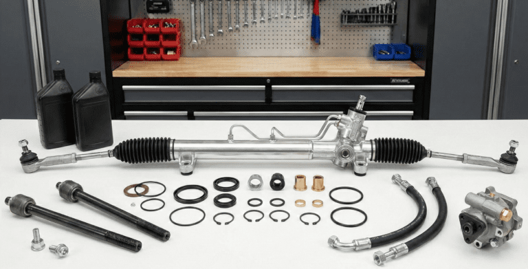 A picture of some parts for a car